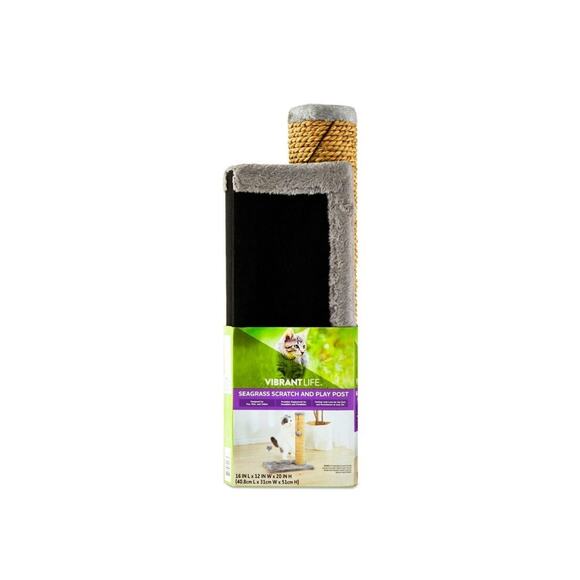 Seagrass Cat Scratch & Play Post W/ Dangle Toys Entertainment Exercise Portable - Picture 6 of 7